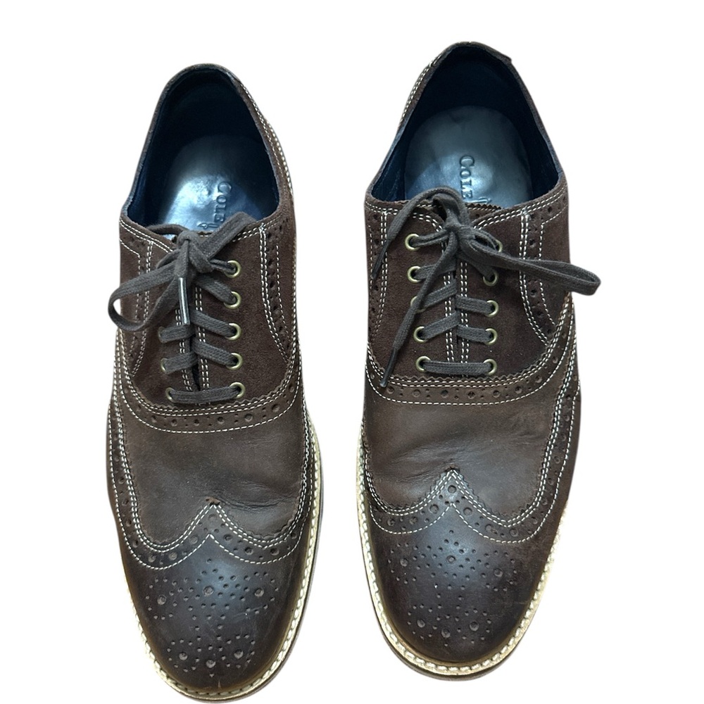 22.Cole Haan Grand Wingtip Oxford Loafer Shoes Brown Leather Men’s size 10.5 M